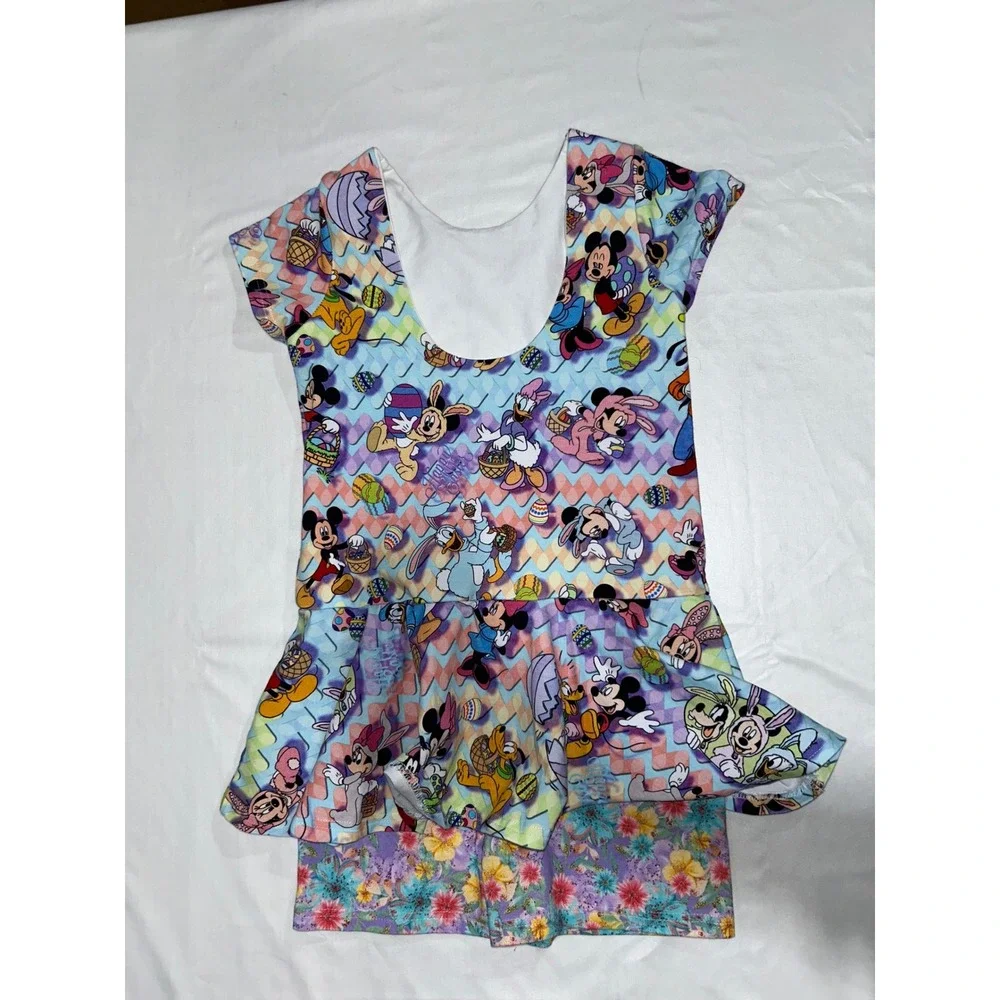 Sew Dutch Baby Disney Easter‎ Mickey Minnie Leotard Skirt Shorts Set Kids 5